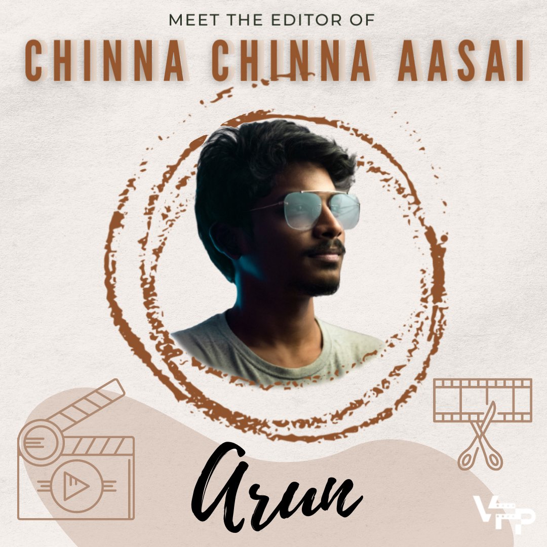 viewfinderfp's tweet photo. ARUN PRASAD (@potterprasad) was our Editor on #ChinnaChinnaAasai and he describes himself as "Living and breathing between the cuts"! #VFProduces #VFP https://t.co/qlNUNfmln0
