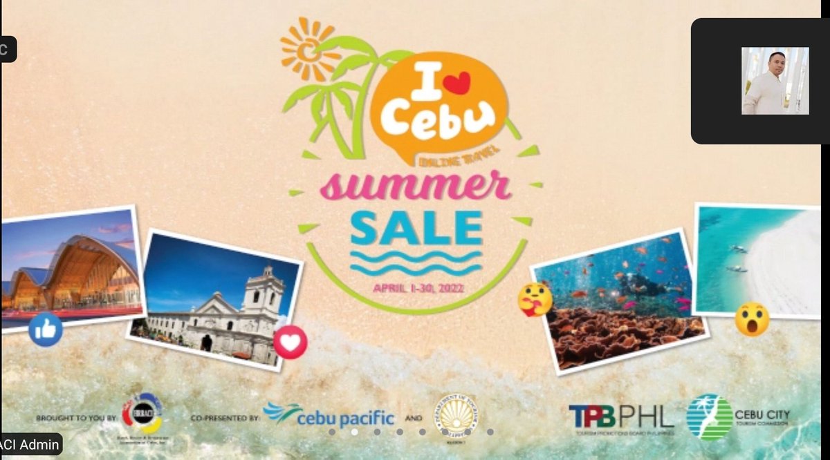 diyarista's tweet photo. NOW: DOT Reg 7 Dir. Shalimar Tamani  TPB COO Antonette Allonas, &amp; .@TourismPHL Sec. Berna Romulo-Puyat speak at the launch of #ILoveCebu2022, the 2nd year of #ILoveCebu online summer sale. .@inquirerdotnet .@InquirerBiz https://t.co/hUAEhId0Bo