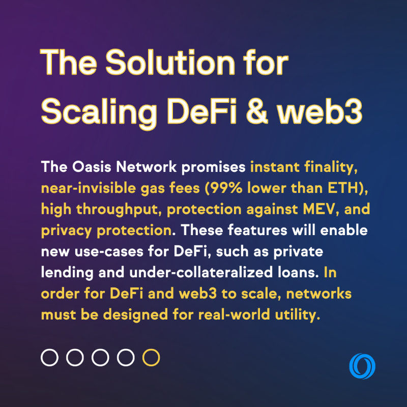 OasisProtocol's tweet photo. #web3 entered the mainstream conscience this past year, and we’re proud to be a part of the community driving its creation

But one question still stands: How can we scale?

Learn how we’re scaling web3 below and join us in doing so with the $200,000 Oasis Bloom Hackathon 🏝️