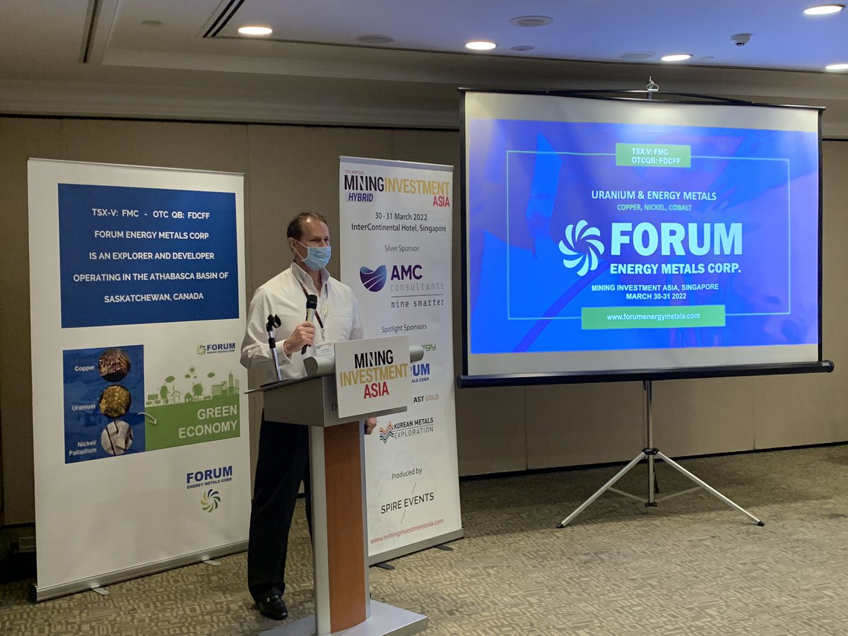 EnergyMiningCM's tweet photo. Spotlight on Forum Energy Metals Corp at #mining #investment Asia conference with MD Paul Dennison sharing on #uranium projects https://t.co/VfQkTYM8Ap