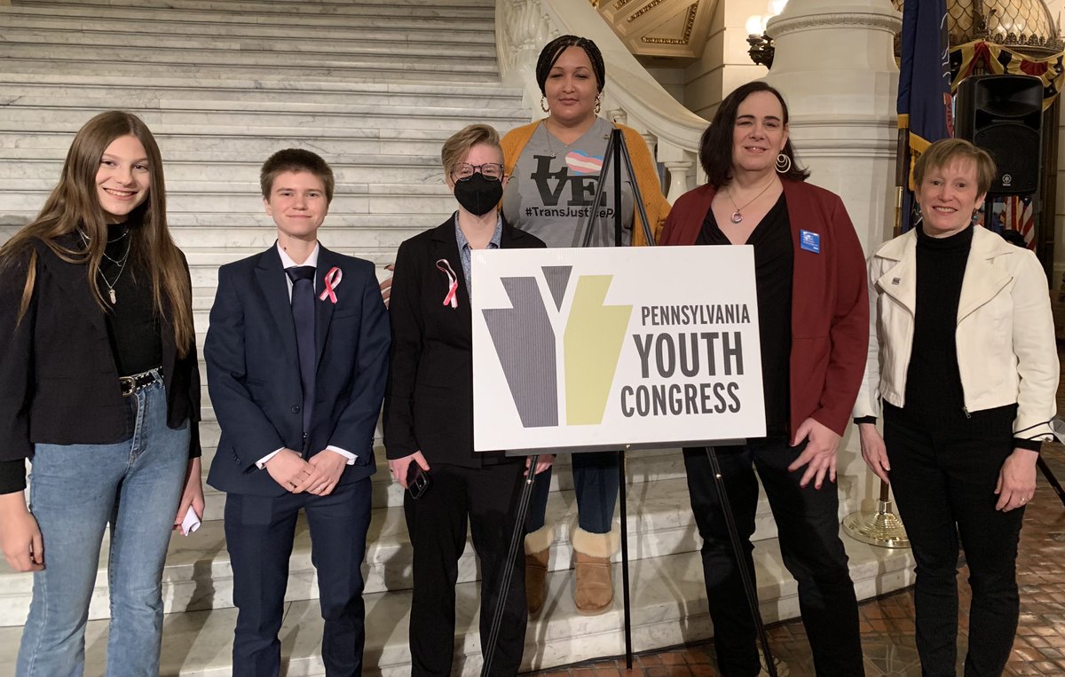 payouthcongress's tweet image. Today the House Education Committee voted to advance HB 972, a bill that would effectively prohibit trans girls from school athletics. We hosted a lobby day and a press conference to send the message that this attack on trans kids is unnecessary, cruel, and stops here.