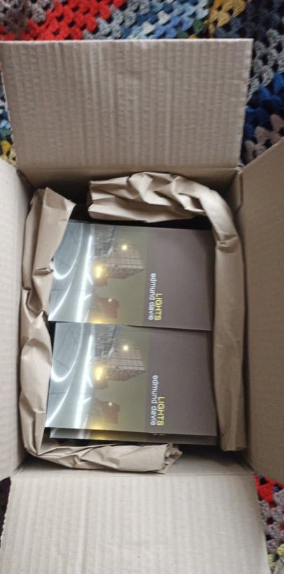 polyversity's tweet photo. News from ground zero of Edmund's launch gig. The books arrived at the author's place yesterday morning. Lulu cut that one a little too close.

We could feel the vibes all the way from Polyversity Central in Mitteleuropa. https://t.co/OCyqnp6etn