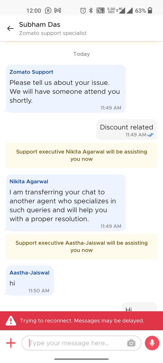 somanshdks's tweet photo. This is the level of service from #Zomato. Executives keep on transferring the call and no call from the expert. https://t.co/qN5atY2AtW