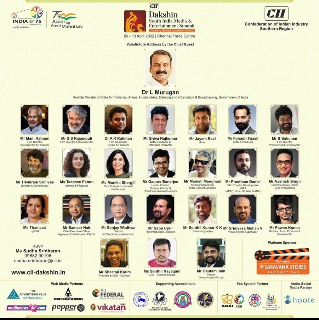 Excited to speak alongside this star studded lineup at the South Indian Media &amp; Entertainment Summit!
