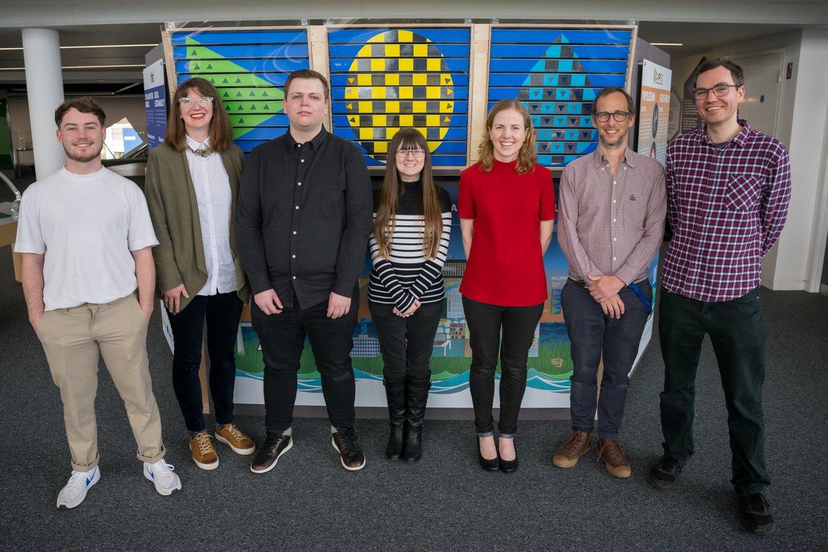 daptechnology's tweet photo. All smiles from the DAPTEC Flat Holm island project team on the day of the exhibit launch @Techniquest. #dataimpressionists @Flatholmers @YardDigital
@VisitCardiffBay #EUFundsCymru #EUFunds 
@WG_innovation @CMetSEngagement https://t.co/6BHKYqDlNl