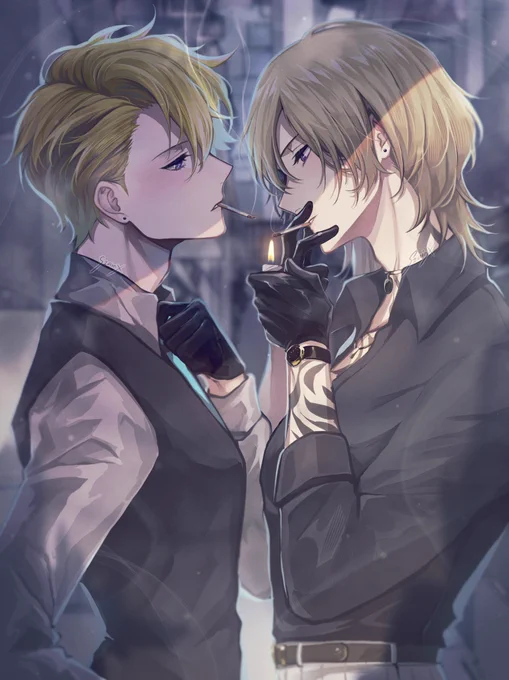 ~𝓢𝓶𝓸𝓴𝓲𝓷𝓰 𝓱𝓸𝓽~
.
※AU where Taichou joined the mafia
#Briskart #drawluca 