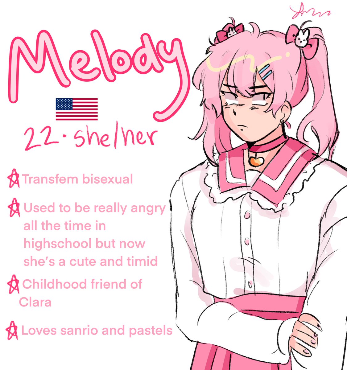 Kira and Melody are the second side couple. They are childhood friends who became estranged after highschool bc Melody moved away and transitioned. But now Melody is back in town but Kira doesn't know that Melody is her childhood friend and Melody doesn't know how to tell her