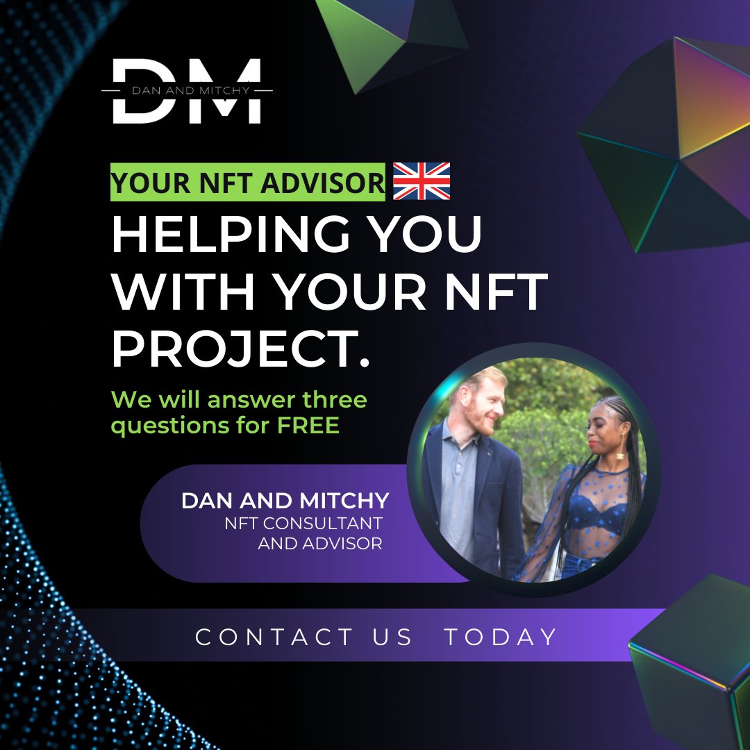 DanandMitchy's tweet photo. We've helped 58 NFT projects this month alone!!
Are planning to launch a NFT project?..
You have a NFT project but need some advice?...
Or want a full time advisor we can help you.
https://t.co/Zjd875c5YO
#danandmitchy #metaverseadvisor #nftconsultant #nftadvisor https://t.co/J9IFPZlIVj