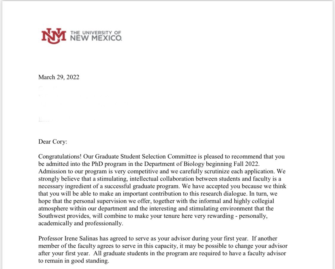 coryhenn's tweet photo. I got accepted to my graduate program today! I’m very excited to say that I’m staying in the same lab I’ve been working and learning in as an undergraduate for the past two years! A thousand thank you’s @DrSalinasLab for this opportunity! https://t.co/i5b9ZFR4NL