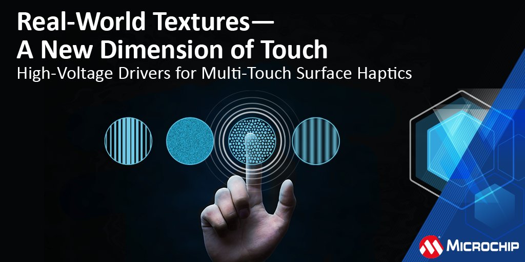 MicrochipTech's tweet photo. Bring touchscreen surfaces to life! Microchip and Tanvas have partnered to deliver TanvasTouch®, a new and dynamic touch experience that delivers #haptic feedback that goes beyond vibrations and buzzing. Learn more: https://t.co/4wrJunhJ9X. #TanvasTouch https://t.co/2Xg2JDKLcD