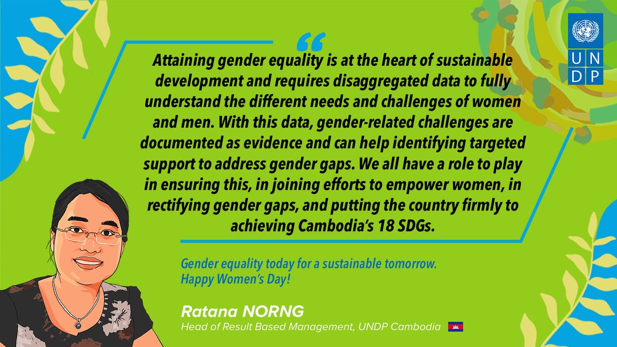 UNDPCambodia's tweet photo. "Attaining #GenderEquality is at the heart of sustainable development &amp; requires disaggregated data to fully understand the different needs &amp; challenges of #women &amp; men." -- @RatanaNorng, @UNDPCambodia's Head of Result Based Management, on the #IWD2022. https://t.co/xah26Y4K2W