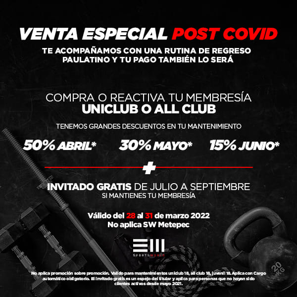 ¡Este es tu momento! Aprovecha nuestra venta especial Post Covid y disfruta los descuentos en mantenimiento. Conoce más aquí: bit.ly/3nbYahn.