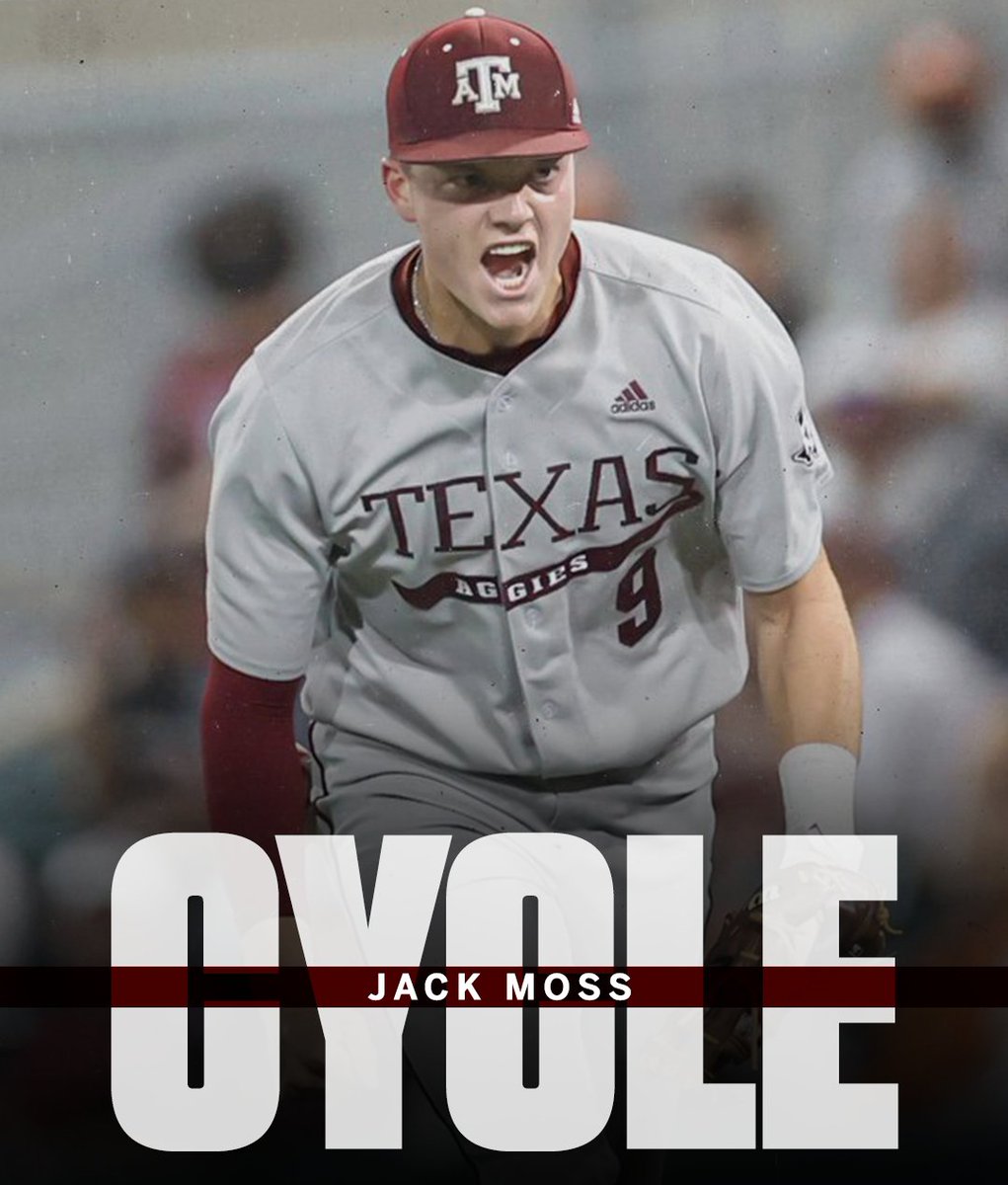 SECNetwork's tweet photo. Jack Moss hits for the CYCLE as @AggieBaseball takes down No. 8 Texas 12-9 in Austin 👍 https://t.co/YK3myZLw5x