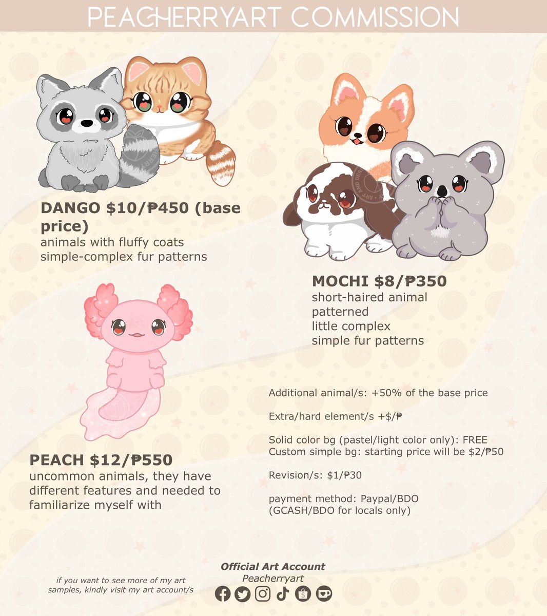 PeacherryArt's tweet photo. ✨COMMISSIONS OPEN✨

I updated my comm sheet and added chibi animal again ☺️ I hope you guys help me spread this post 🥺

likes, rts or any kind of support are highly appreciated 💛

#commissionsopen #commission #art  #opencommissions #opencommission #artph #artistsupport https://t.co/VQrYWRqPYW