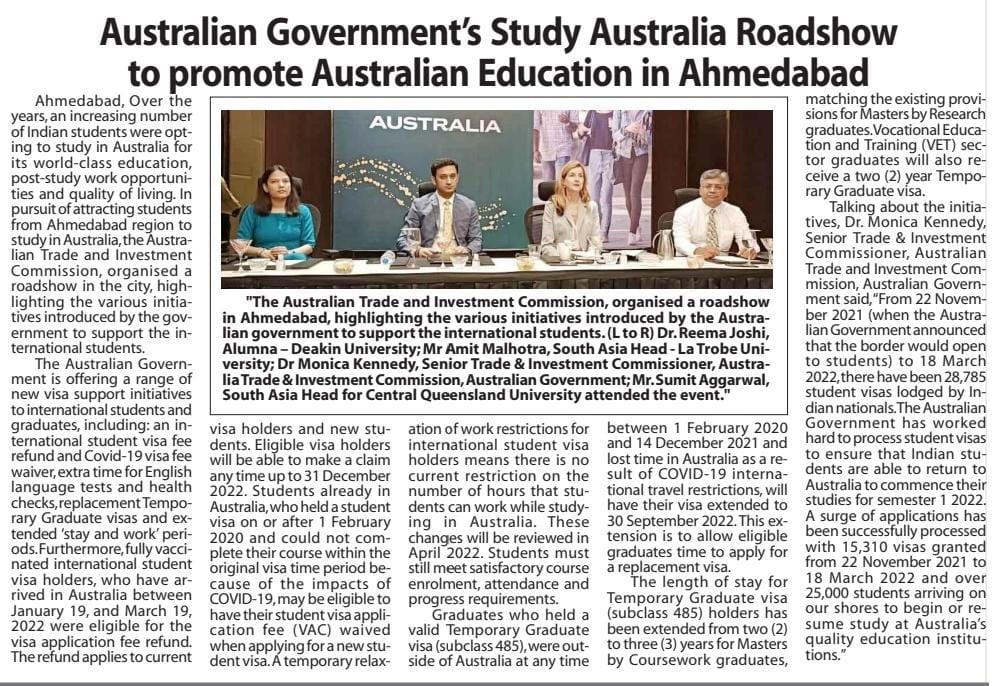 AustradeIndia's tweet photo. #India's share of 23% highest among foreign students in #Australia https://t.co/mN1b4LSNwI
#StudyAustralia #WelcomeBackToAus https://t.co/LK7LFwqrnR