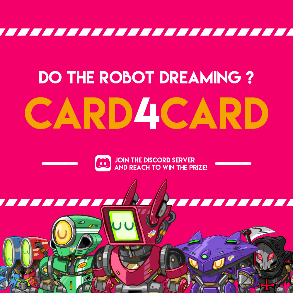 DreaminRobot's tweet photo. our first C4C card is now available on paras
https://t.co/7ZxizbhcoW
the C4C robot is the ticket for raffle give aways of special c4c robot card on our Discord ! 
$near @ParasHQ #c4c #Card4Card #NFTCollection #nftcollectors #nearNFTs https://t.co/l4Qo5fF4dZ