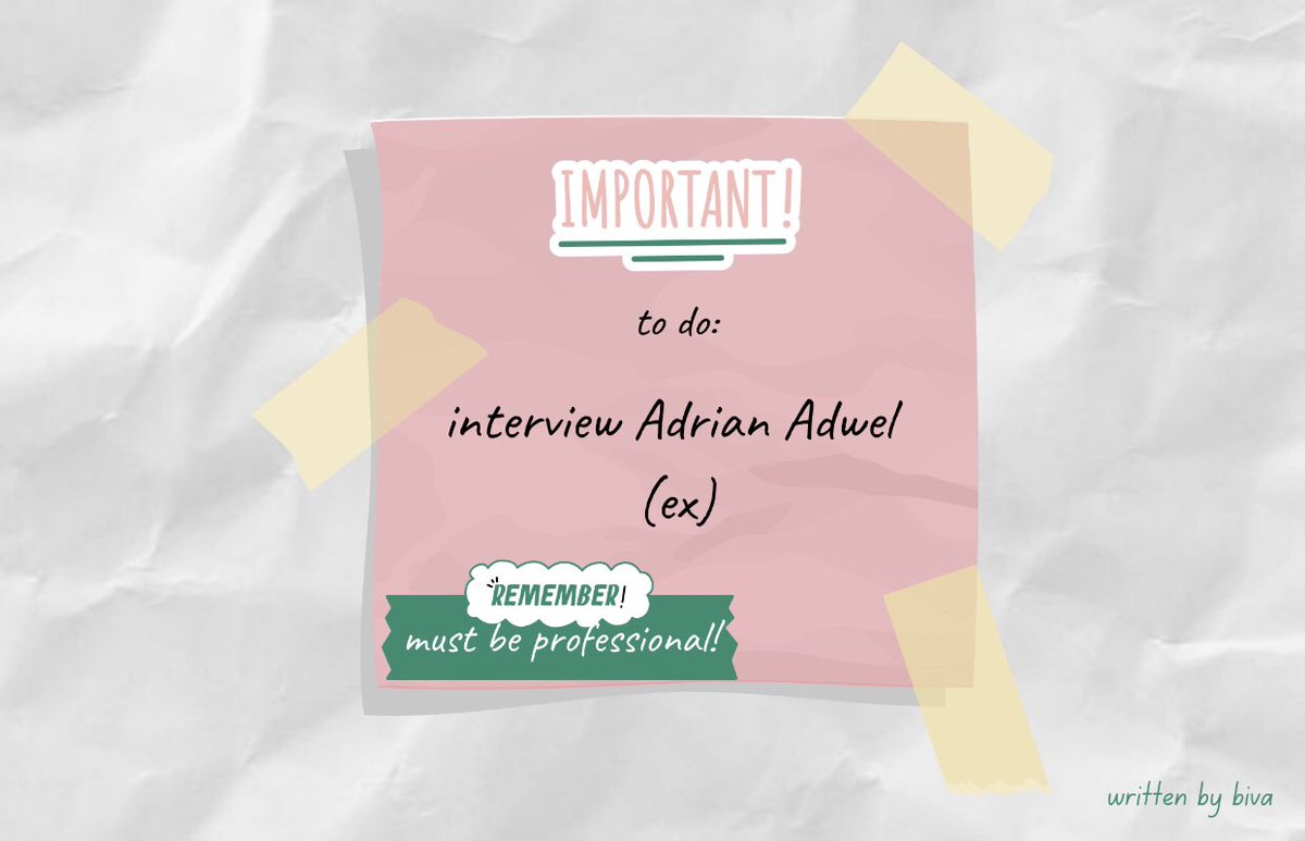 interviewing my ex;
adrian adwel

— a lee seokmin/dokyeom au