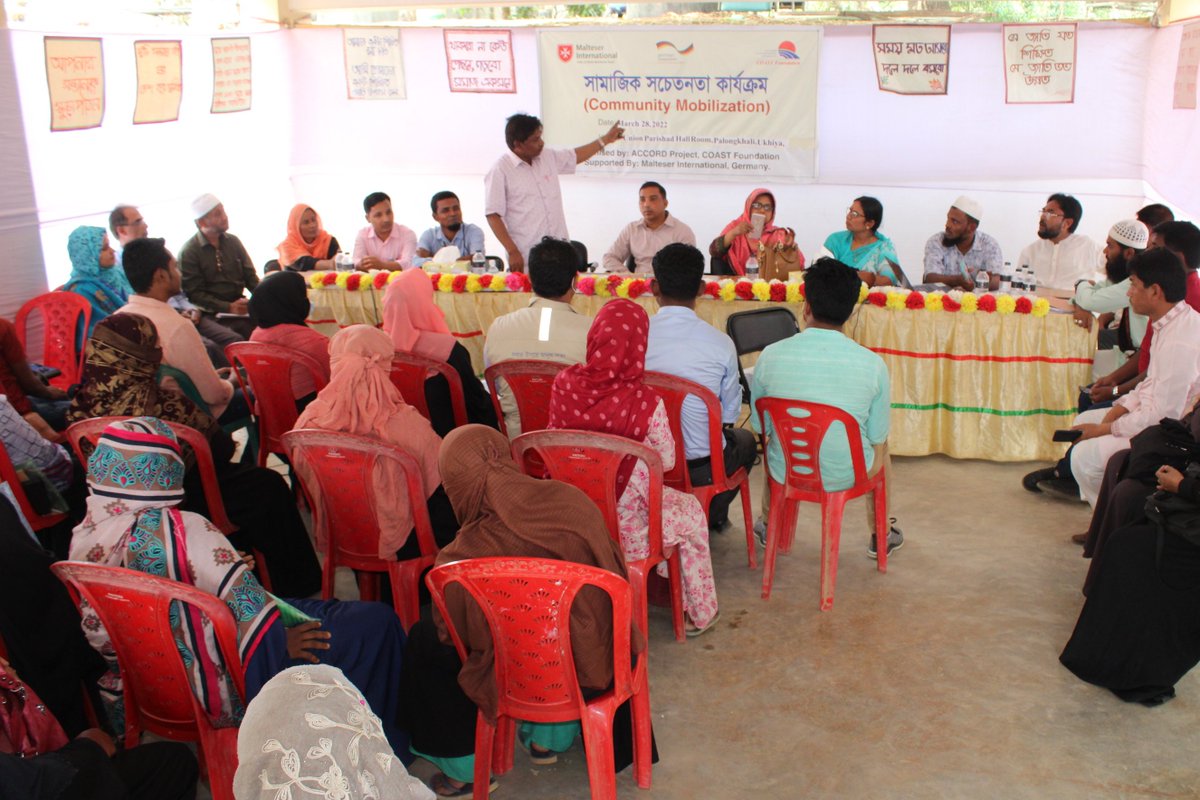 TumpaAfroj's tweet photo. To claim their rights, the program participants of the COAST_ACCORD project selected three major issues &amp; shared with the key stakeholders in a community mobilization workshop organized by @trust_coast and supported by @MalteserInt. @IOMBangladesh @UNICEFBD @UNHCR_BGD @RezaKChyBD https://t.co/MXFHEGSRub