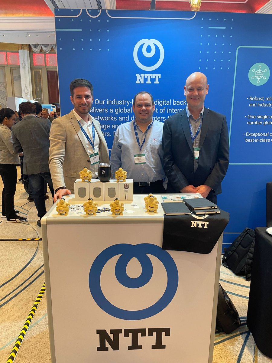 GinNTTnet's tweet photo. The Global IP Network team at @GlobalNTT is ready for another day of meetings with clients and peers at #CapacityMiddleEast hosted by @capacitymedia. Please stop by our stand, talk to our colleagues, and pick up  a giveaway.

#NTT #AS2914 #iNTTerconnected @CapacityEvents https://t.co/tEerEGNv9K