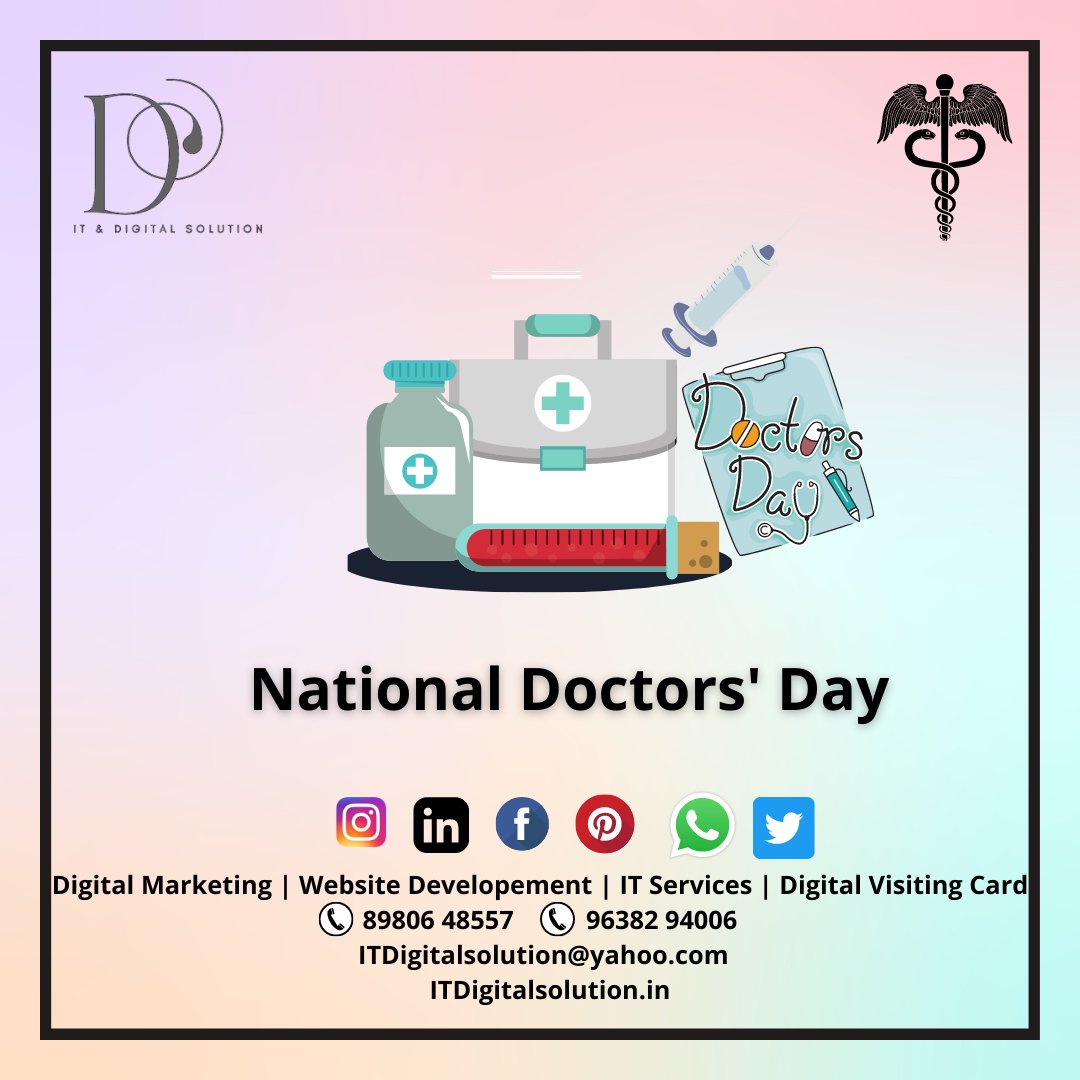 ITDigitalSolut1's tweet photo. National Doctors’ Day
On Doctors Day, my greetings to all doctors. India's strides in the world of medicine are commendable and have contributed to making our planet healthier. 
#doctorsday2022 #WORLDDOCTORDAY #ITDIGITALSOLUTION https://t.co/oUtGjyTP49