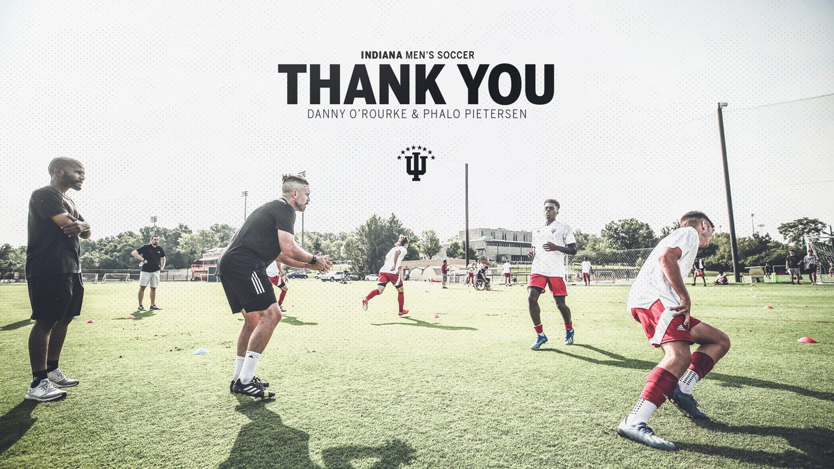Head coach Todd Yeagley and #IUMS thank Danny O'Rourke &amp; Phalo Pietersen as they depart to pursue new career opportunities.

“Danny and Phalo have given a lot to the IU men’s soccer program and helped us to continue build upon our proud Tradition of Excellence.”