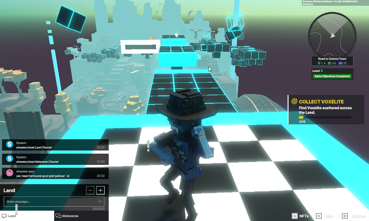 Shesster34's tweet image. Finally beat that timer!!  @TheSandboxGame Road to Central Town.  
Me and parkour have some things to work out..
#SandFam #SandboxAlphaS2Contest