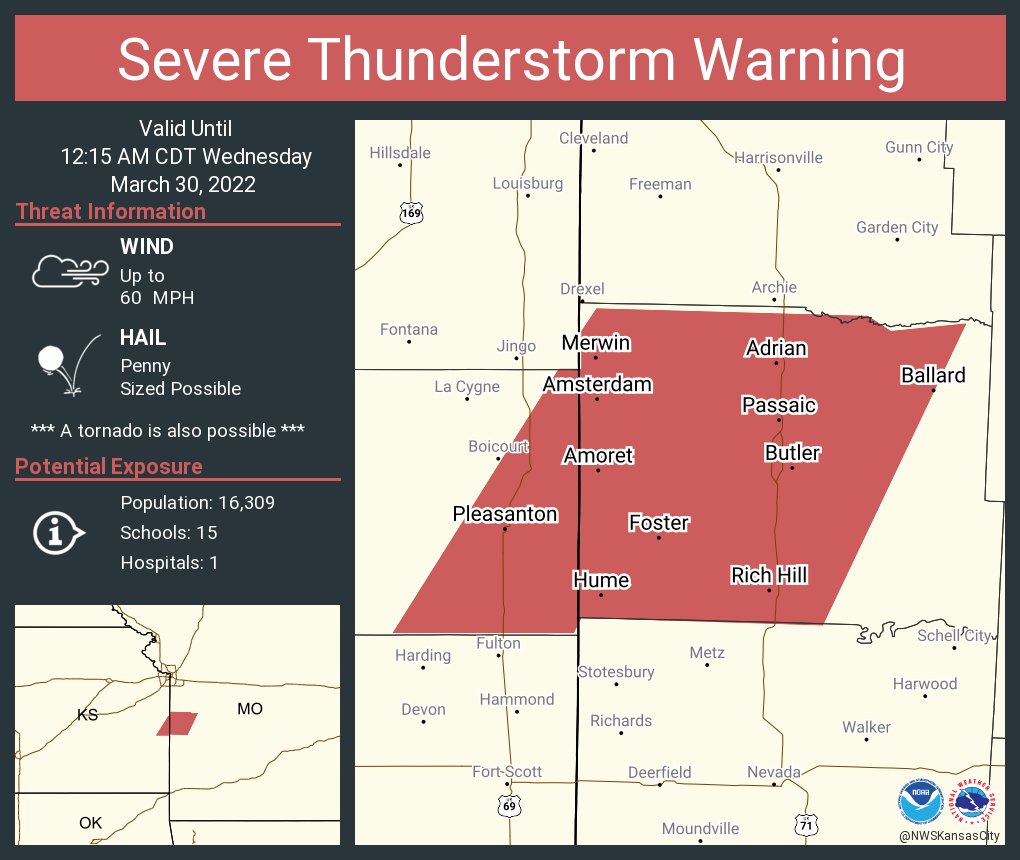 NWS Kansas City on Twitter "Severe Thunderstorm Warning including