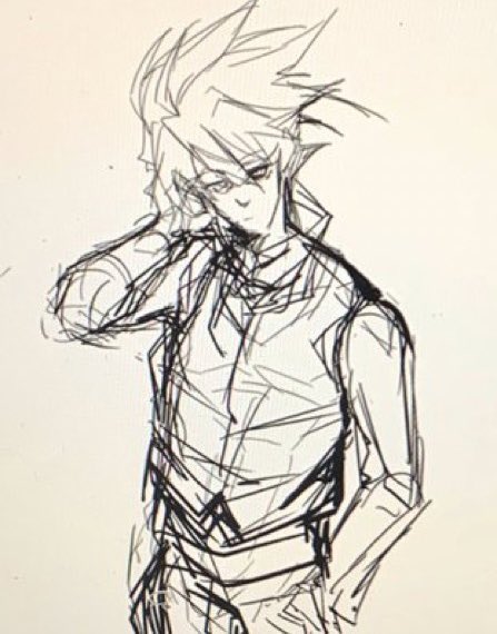 #同じキャラで初めて描いたのと最後に描いたのを比較
おじさん髪の毛減ったね、、 