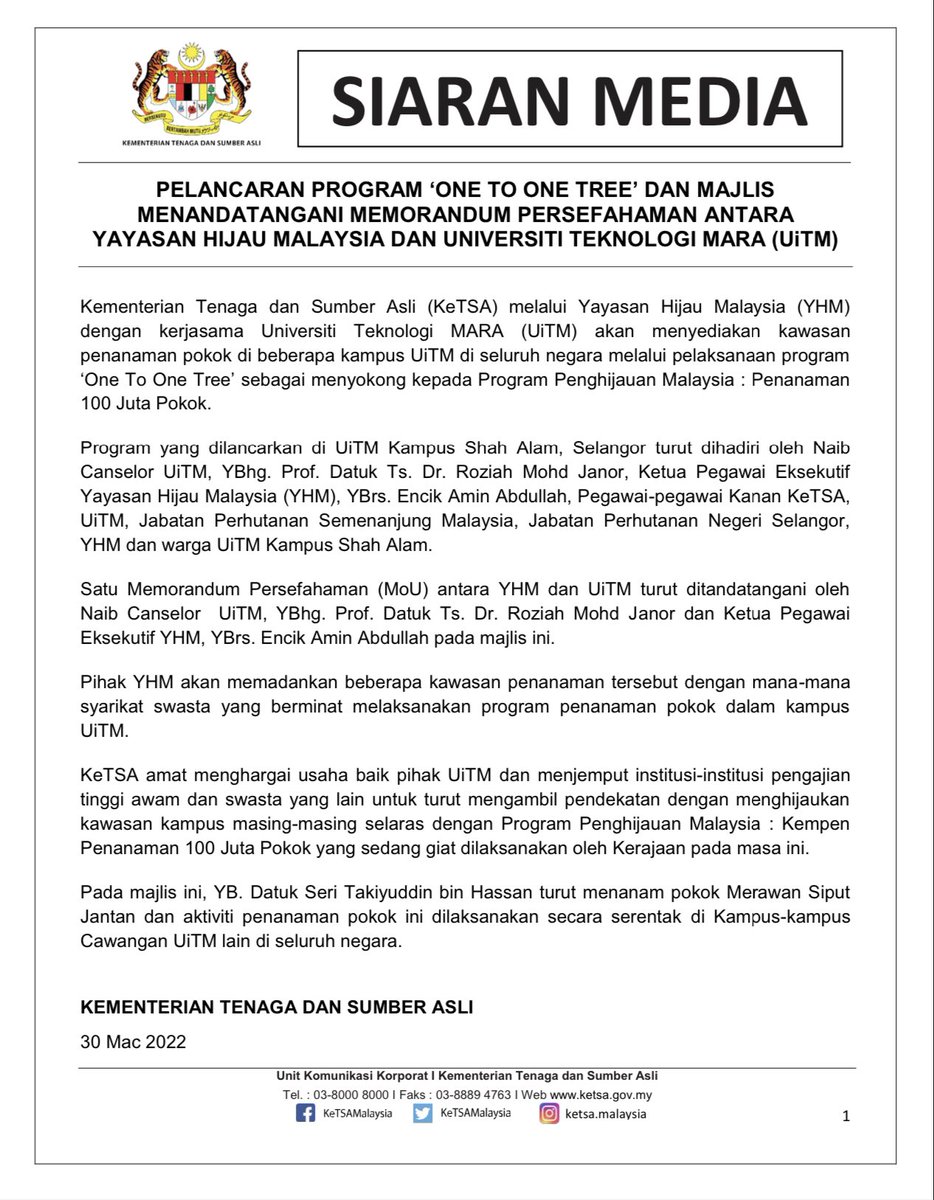 Kementerian Sumber Asli dan Kelestarian Alam tweet media