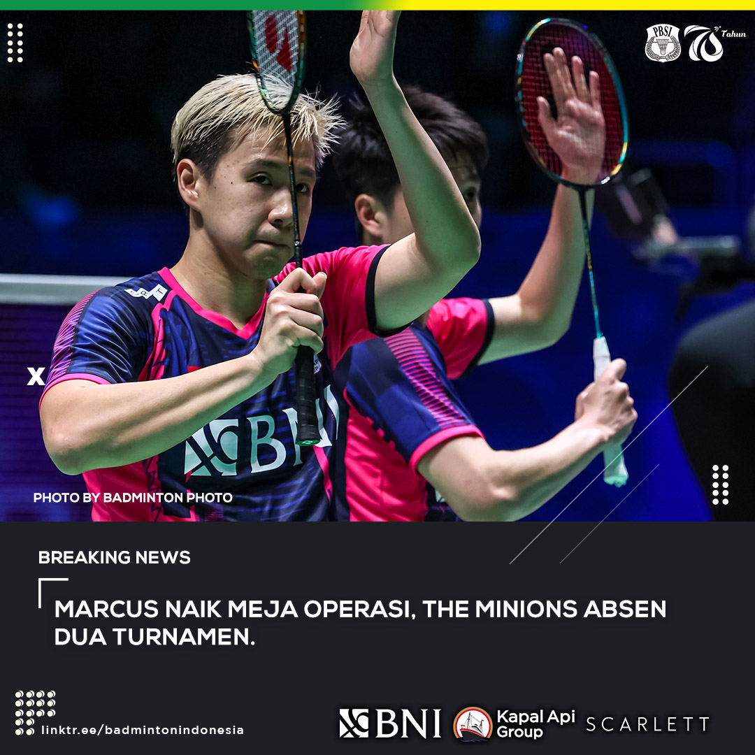 INABadminton's tweet photo. Pasangan ganda putra Indonesia Marcus Fernaldi Gideon/Kevin Sanjaya Sukamuljo menarik diri dari turnamen bulutangkis Korea Terbuka 2022 yang akan berlangsung pada tanggal 5-10 April di kota Suncheon. https://t.co/wiC4fovPfM