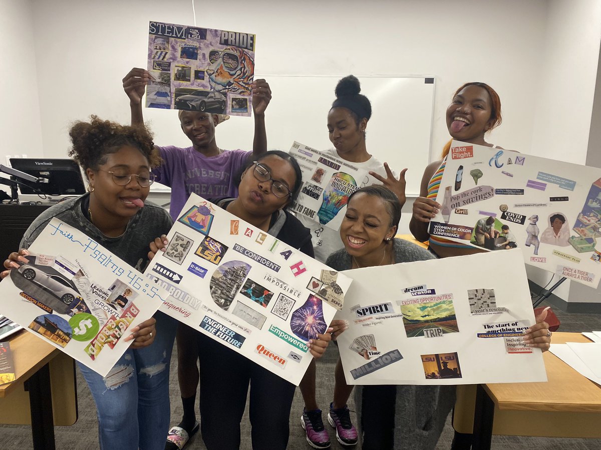 cbwe_lsu's tweet photo. Vision Board Reveal at 💥Empower Hour💥 

Thank you to everyone who showed up! It was a blast ✨ #cbwe #lsu #blacklsu #WomenInSTEM #blackengineers #nsbe https://t.co/aCwgQFok49