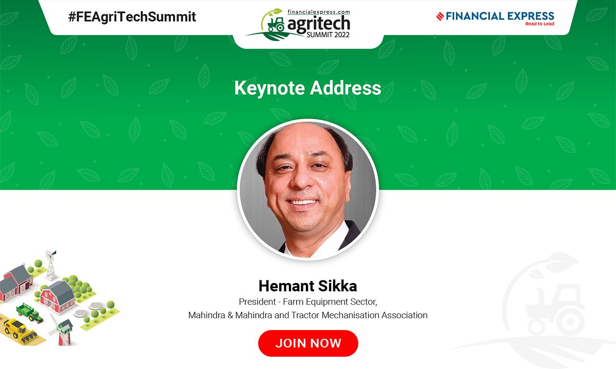 XpressMobility's tweet photo. Happening Now! 

Our Keynote Speaker Hemant Sikka, President - Farm Equipment Sector, Mahindra &amp; Mahindra and Tractor Mechanisation Association (TMA) talks about India as a powerhouse for the Agriculture sector only on #FEAgriTechSummit. 

Join Now: https://t.co/7rulrQ4l0n https://t.co/f1bNzvdLh4