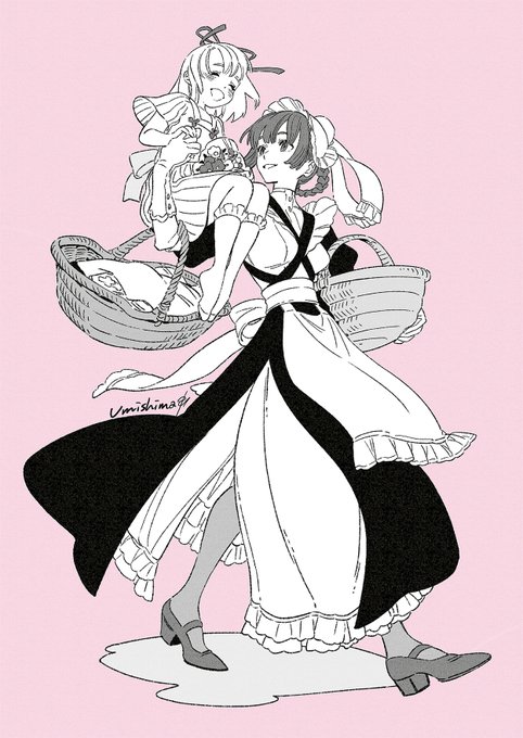 「frilled apron」 illustration images(Popular｜RT&Fav:50)