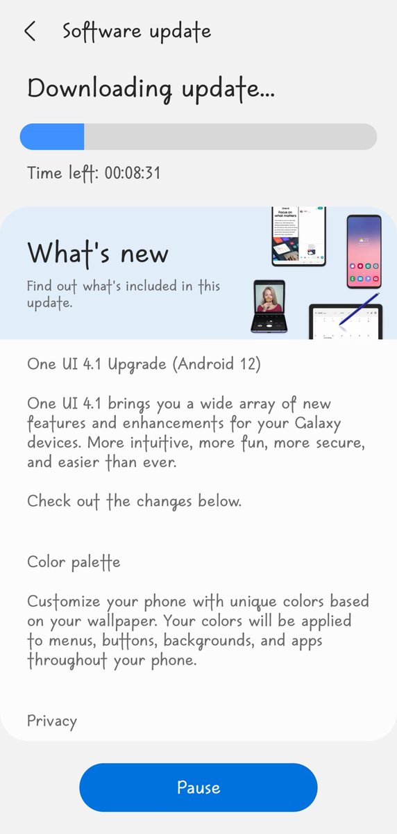 devilxbhakat's tweet photo. Finally got update yesterday in my Samsung F62. . .
After one day usage it feels like smooth animation, less laggy, beautiful transitions &amp; amazing features like colour palette.

#Samsung #galaxyF62 #android12 #androidupdate #samsung #oneui4.1 https://t.co/lcyTXPbOjW