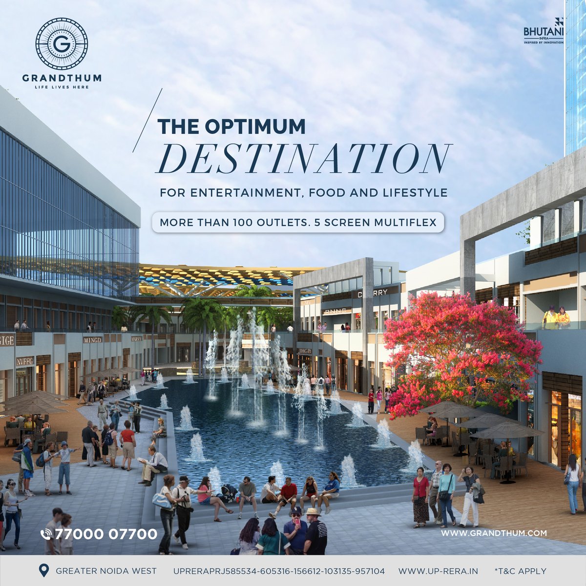 Bhutani Grandthum is the optimum Destination, for Entertainment, Food, and Lifestyle with more Than 100 outlets and 5 screen Multiflex. To know more call us on 7700007700
#grandthum #bhutanigrandthum #officespace #corporateoffices #property #commercial #commercialspace #offices https://t.co/fVn7YkNZGU