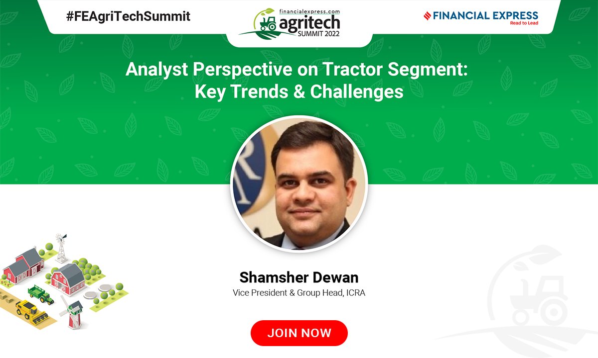 XpressMobility's tweet photo. Join now to watch the Analyst Perspective on Tractor Segment: Key Trends &amp; Challenges by Shamsher Dewan, Vice President &amp; Group Head, ICRA only on #FEAgriTechSummit.

Click here: https://t.co/7rulrQ4l0n https://t.co/nUg79WCJUO