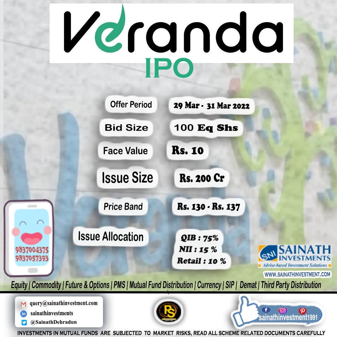 SainathDehradun's tweet image. Veranda Learning Solutions IPO! 

Veranda Learning Solutions Ltd., an offline hybrid edutech company based out of Tamil Nadu and Karnataka, will launch its three-day initial public offering on Tuesday, March 29. 

#IPO #VerandaIPO #VerandaLearningSolutionsIPO
