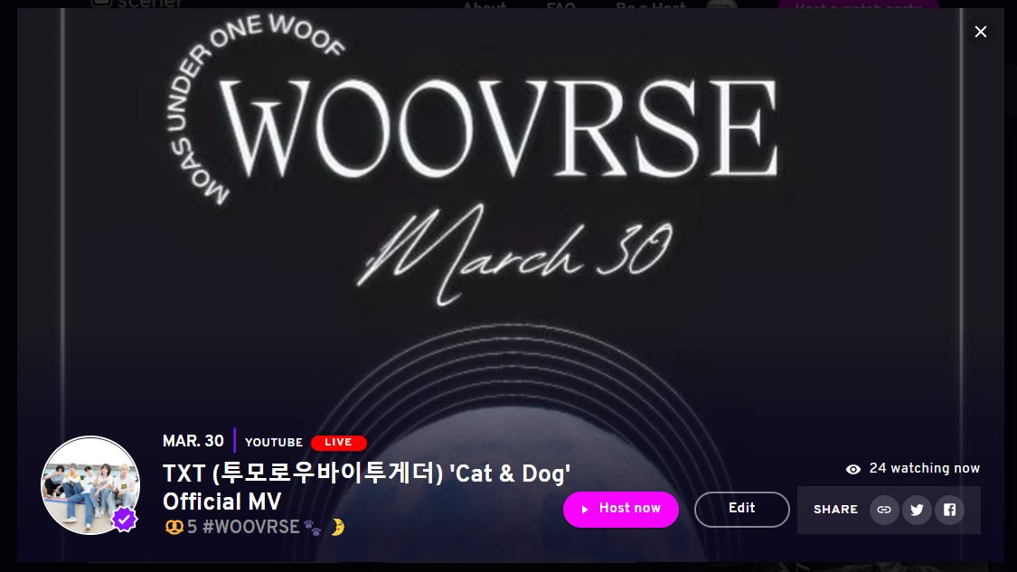 moastreams's tweet photo. #WOOVRSE 🐾UPDATE🌛

We're only 24 MOA Sceners, join us now! 

Goal: 50 Viewers 

🔗https://t.co/VqhQ34bqAQ
MOAS UNDER ONE WOOF 🐾
#TXT_XTIME #WOOVRSE
@TXT_members @TXT_bighit https://t.co/KcaASgSYSD