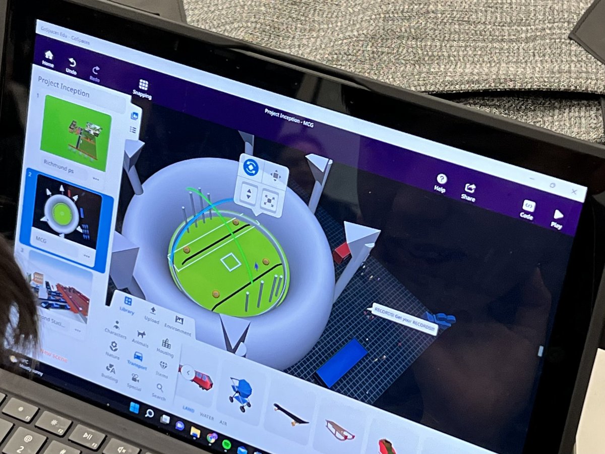 edwong010's tweet photo. Great to see the progress that the Year 7 students are making with the Humanities Places and Liveability task  with @its_maz #CoSpacesEdu #MCG #WindsorStation https://t.co/1c6bHKZSpE