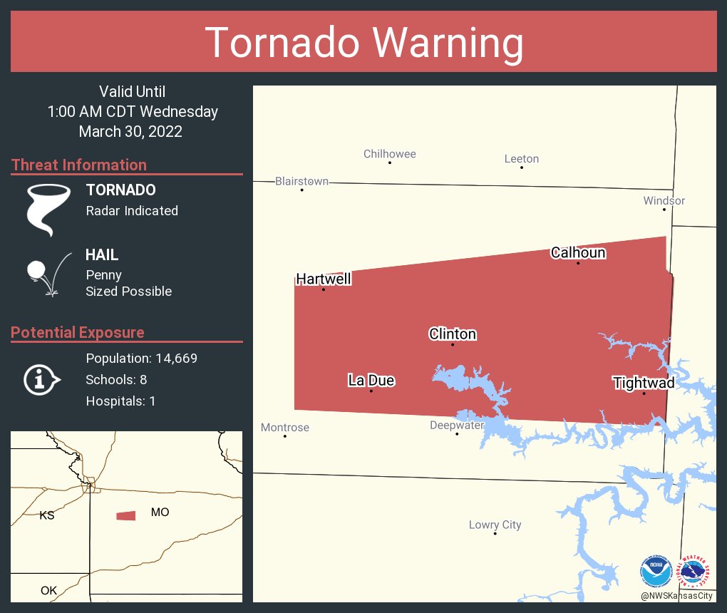 NWS Tornado on Twitter "Tornado Warning including Clinton MO, Calhoun