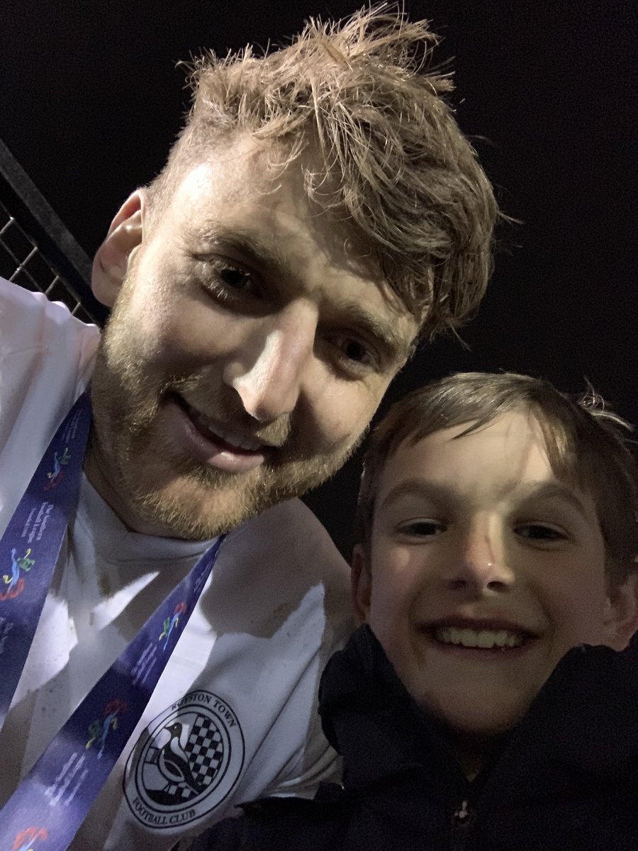 SteveDurrant10's tweet photo. #magicalnight at #gardenwalk last night. Great to see the #mightycrows lifting some #silverwear and in front of a record crowd @RoystonTownFC a night my boy Dan will never forget https://t.co/lnPJAMROSe