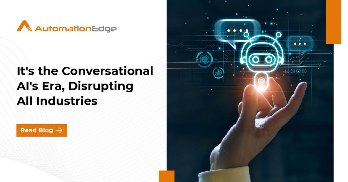 AutomationEdge's tweet photo. By engaging intelligently with your customer using voice, chat, and text methods, Conversational AI enables organizations to offer tailored #customerexperience and visibility. 

To know more 

https://t.co/ZXHVPSv6sM

#conversationalIT #Intelligentautomation #cognibot #chatbot https://t.co/WZxwFna3Lf