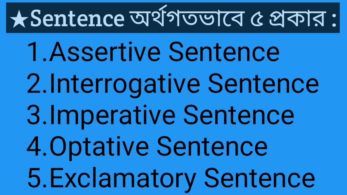 EnglishLesson's tweet image. #Sentence কত প্রকার? 
#basic_english_grammar 
#Englishlessonacademy 
#English_Grammar 
#english #spokenenglish #spoken 
#education #english_language_learning #learningenglish