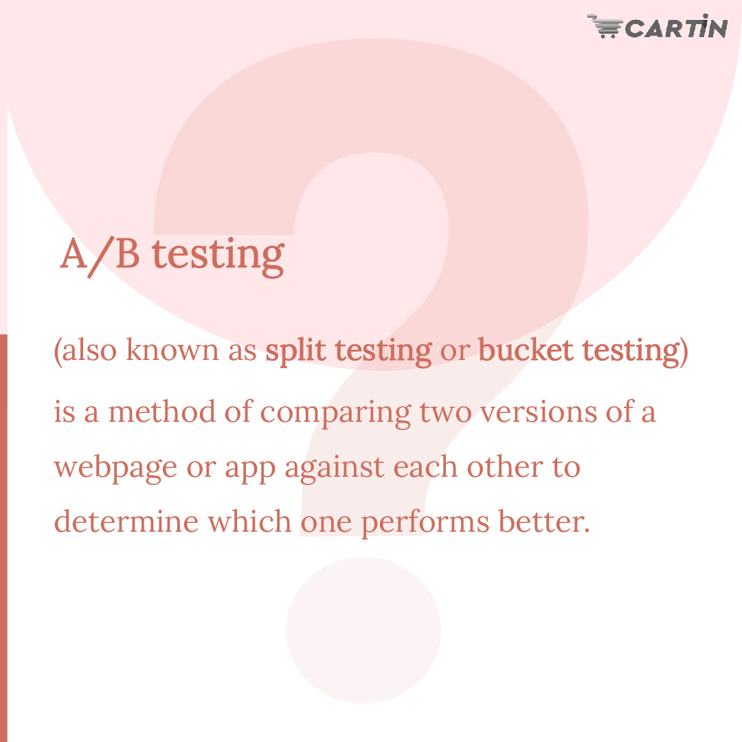 Cartin_store's tweet photo. A/B testing is essentially an experiment where two or more variants of a page are shown to users at random, and statistical analysis is used to determine which variation performs better for a given conversion goal.
.
.
.
.
.
#cartin #abtesting #A/BTesting #ecommerce #ecom... https://t.co/TH5iLPWNyW