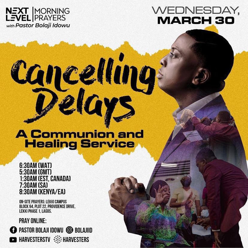 Good morning 
Please join Next Level Prayers 
Instagram: instagram.com/bolajiid/live/…

Facebook: m.facebook.com/NextLevelMorni…

YouTube: youtu.be/ttLLjCzm9lw

MixLr: mixlr.com/harvesters