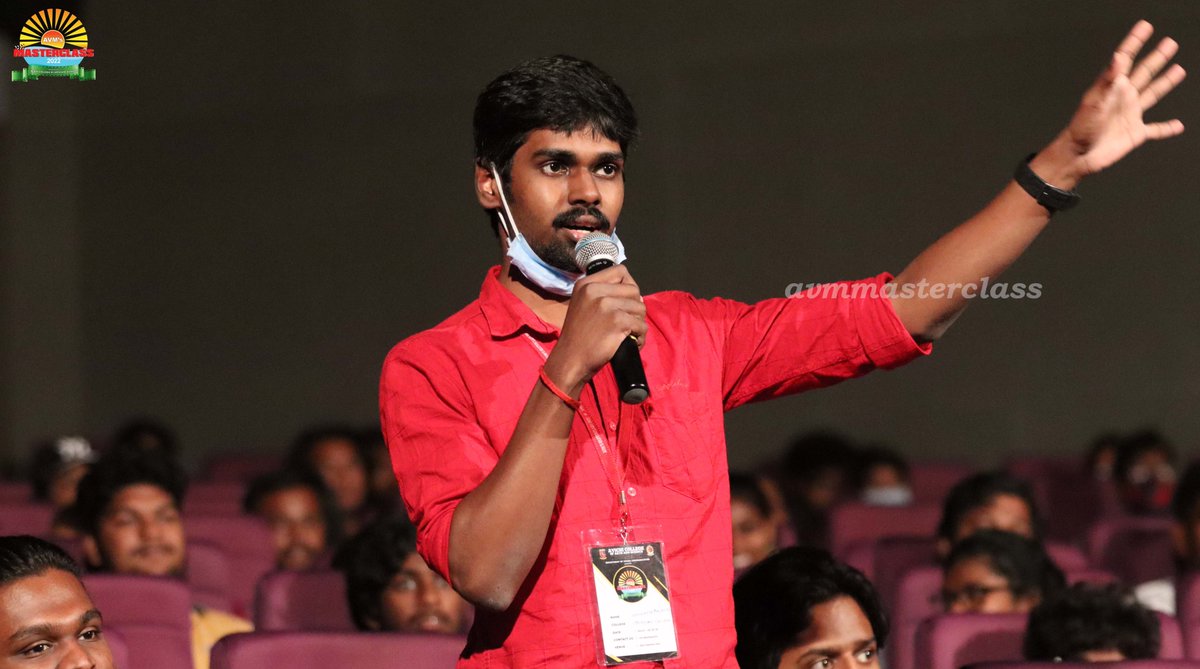 avmmasterclass's tweet photo. Mr. Viji, director and dialogue writer. He advises students to find inspiration in the things around them rather than looking solely at the film-makers' words. 

#AVMMasterclass2022 #masterclass2022 https://t.co/EUCxjffuBf
