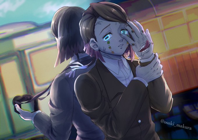 おさきまくらさんがTwitterに投稿した魘夢(鬼滅の刃)のイラスト。