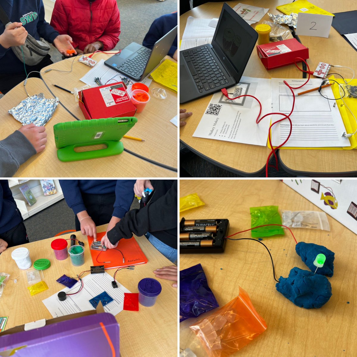 AmyBeechamOCT's tweet photo. Applying our knowledge of circuits to Makey Makey, Chibitronics and Squishy Circuits @SirWilliamGage #peel21st https://t.co/sgKwqhSw1i
