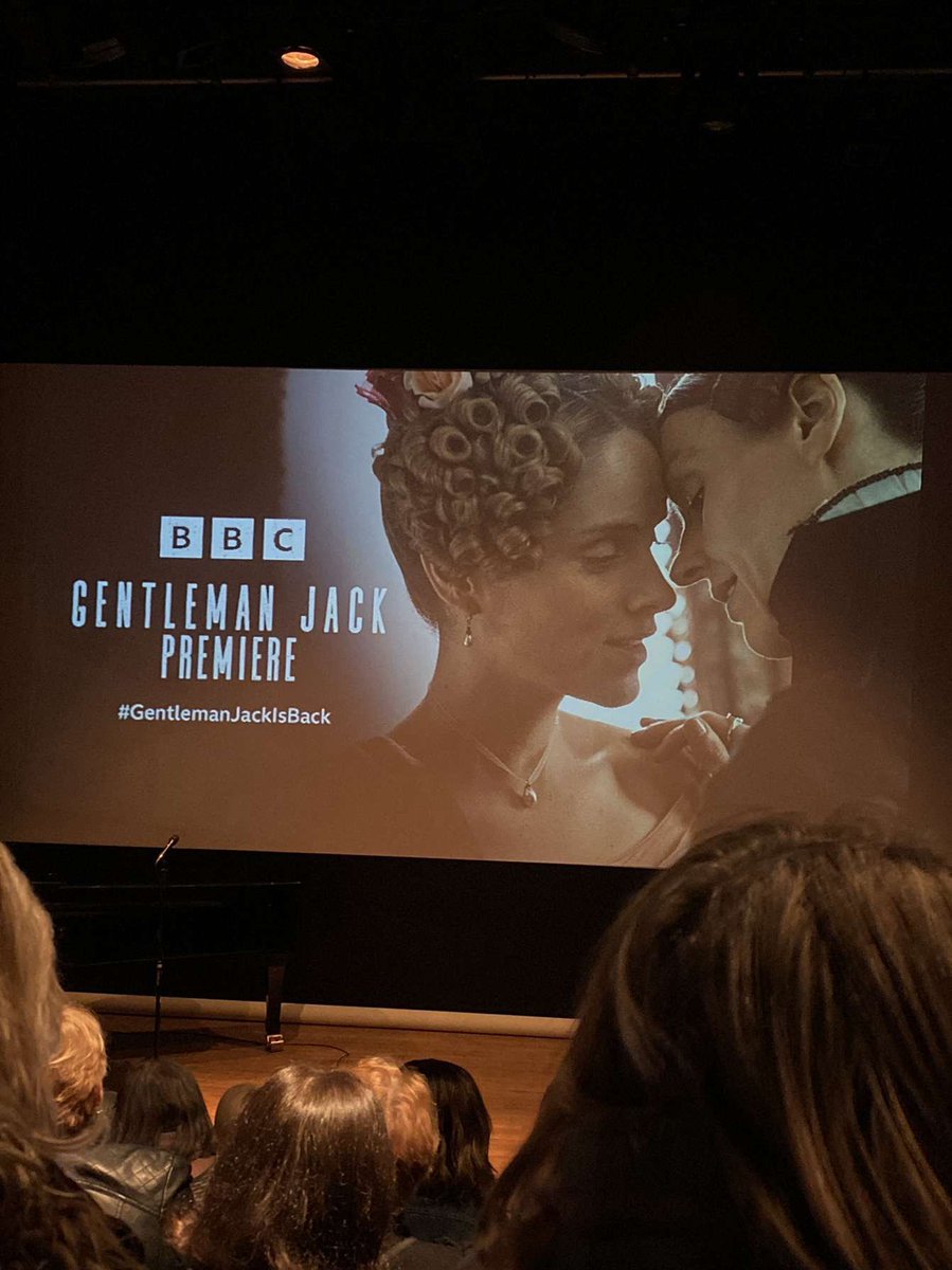 EmElizabeth56's tweet photo. Last night, me and my partner were lucky to get tickets to go and see the “Gentleman Jack” series 2 premiere. With a live Q and A ft suranne jones, Gemma Whelan, Sally Wainwright. What a beautiful series it’s going to be. 🎩#GentlemanJackIsBack https://t.co/nDzHHRyTgb