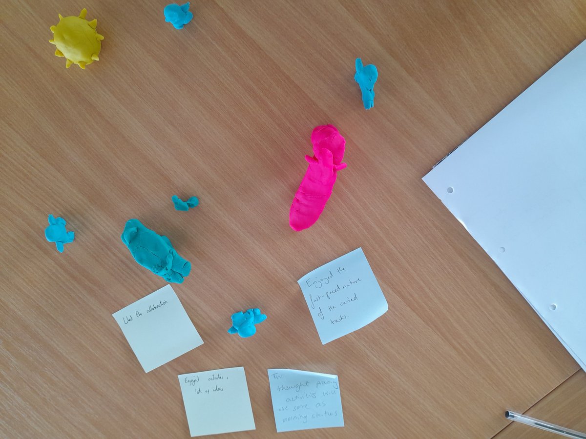 little_chatters's tweet photo. At the end of our #Philosofun with trainee teachers @CumbriaUni we used playdough to represent #philosofuns.
We had a playground, a pick and mix sweet bowl and the building together of a wall.
Join @philos_backpack and I on our next #Philosofun. https://t.co/VaeDhOcsrC https://t.co/7t1EGE3YP4